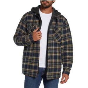 EDDIE BAUER Men's Plaid Hooded Shacket Jacket